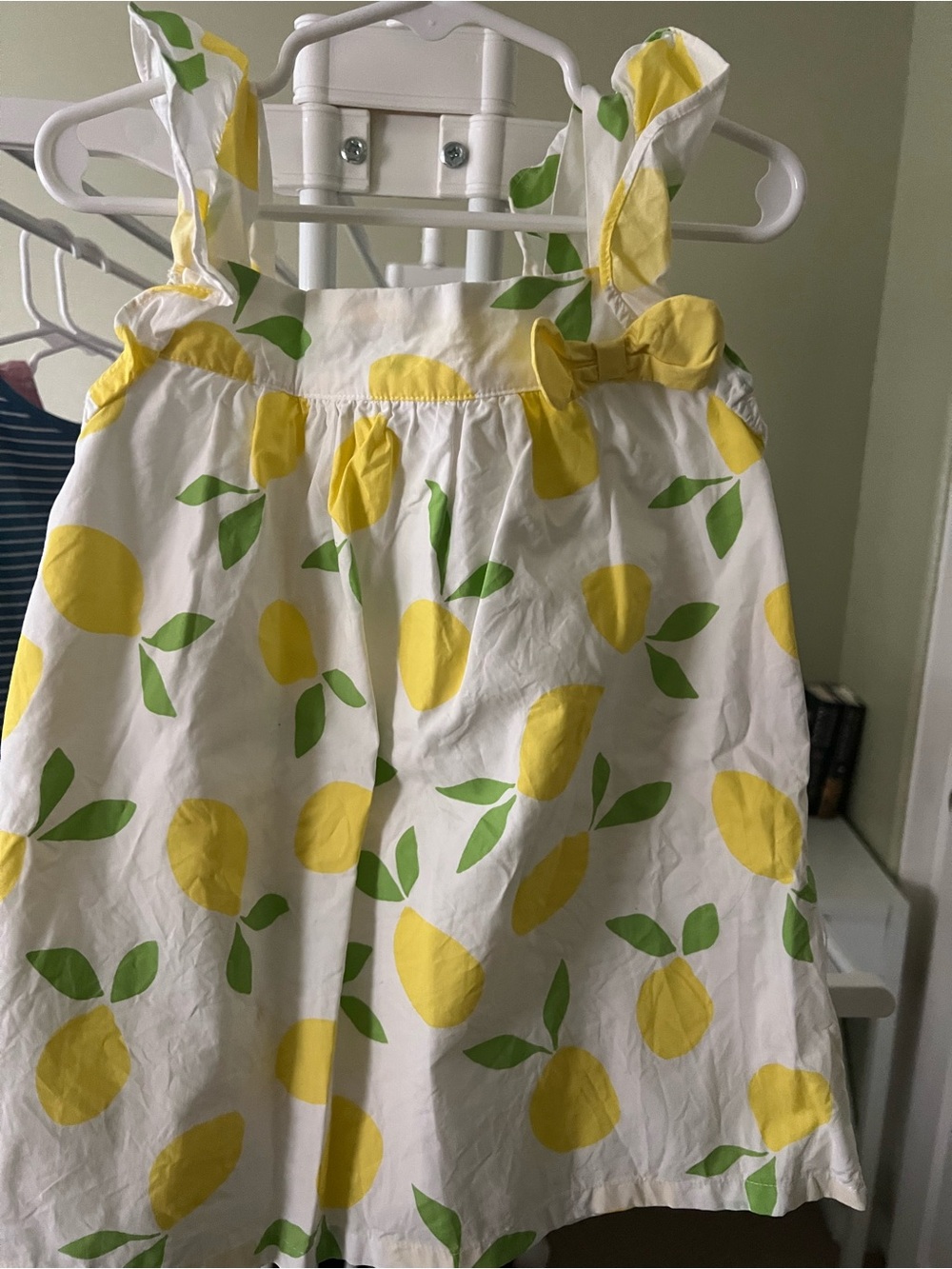 Gymboree White Tank Too with Yellow Lemon Print and Green Leaves